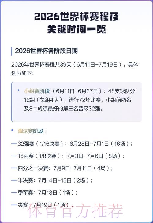 2026世界杯赛事直播时间安排 2026世界杯赛事直播时间安排